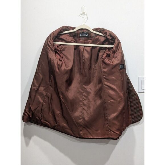 Vintage Giorgio Sant Angelo 100% Wool Houndstooth Preppy Academia Jacket, 10 - Picture 6 of 8